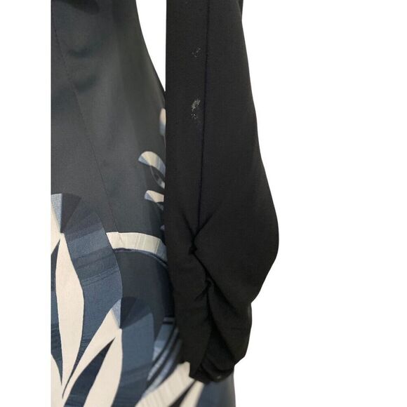 Karen Millen Sheath Dress Knee Length Navy Black Abstract Cocktail Size US 8 - Picture 7 of 13